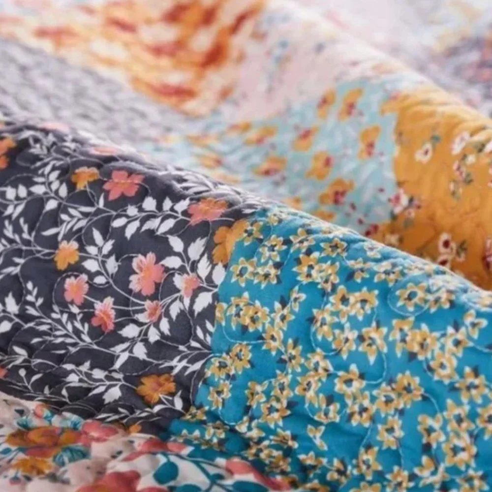 New! Boho Floral Throw Blanket Bedspread Quilt